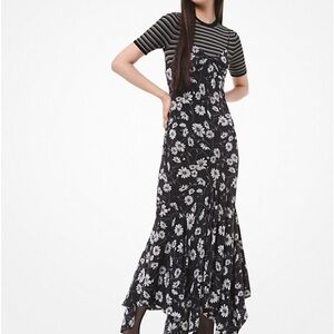 Michael Kors Collection Daisy Silk Crepe De Chine Handkerchief Slip Dress